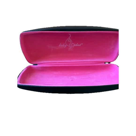 Y2K Baby Phat Sunglasses Case Black Hard Case Pink Liner Eye Glasses Vintage 90s - Picture 2 of 4